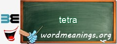 WordMeaning blackboard for tetra